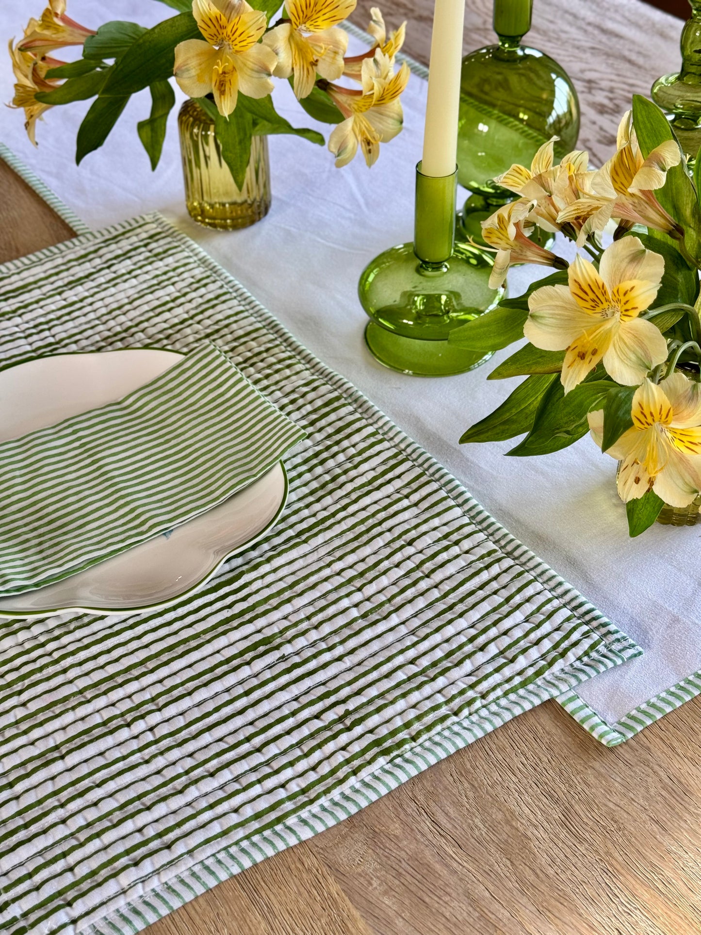 Green Stripe Napkin (Sold as a set of 4)