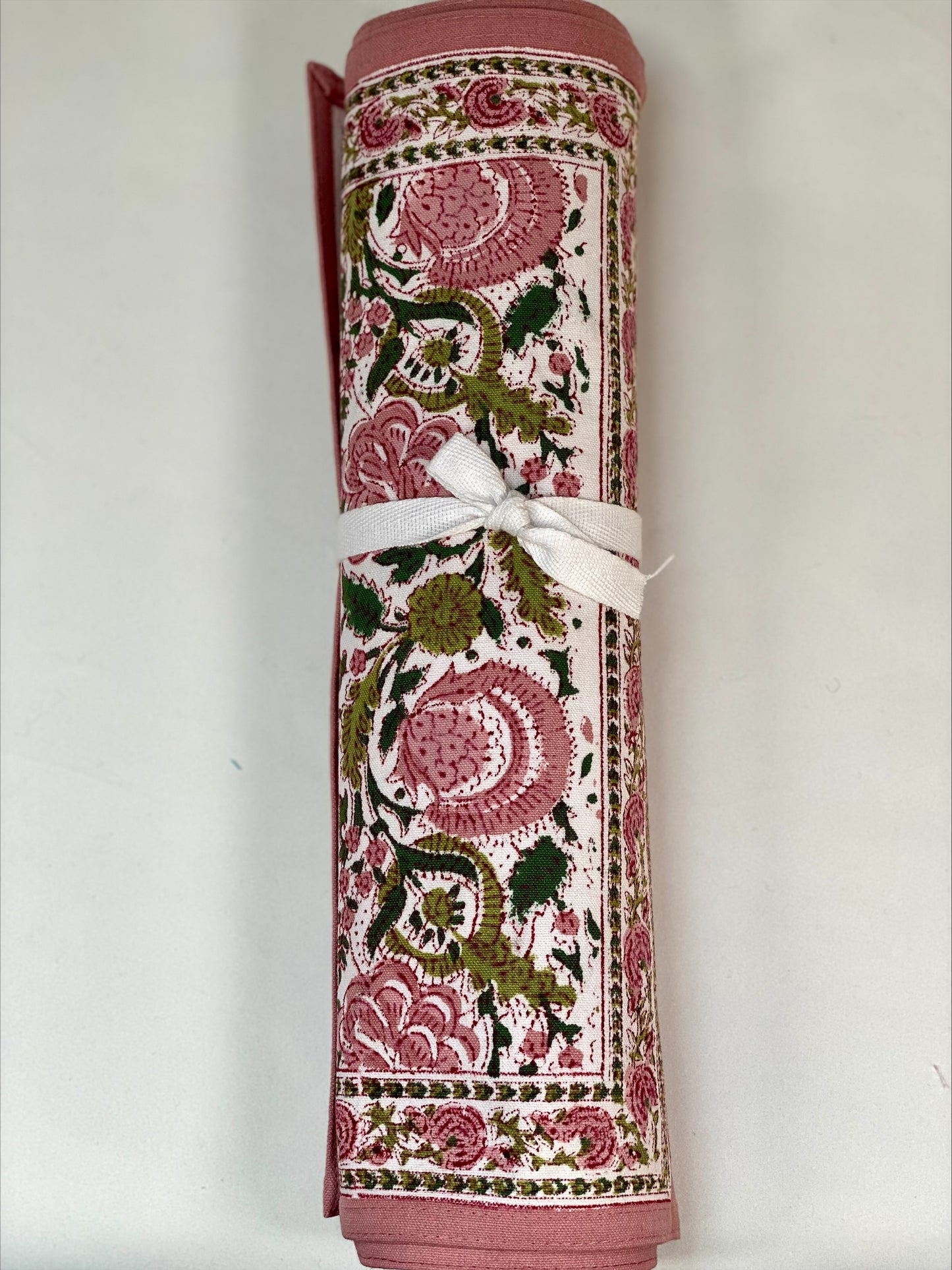 Hand block printed floral placemats