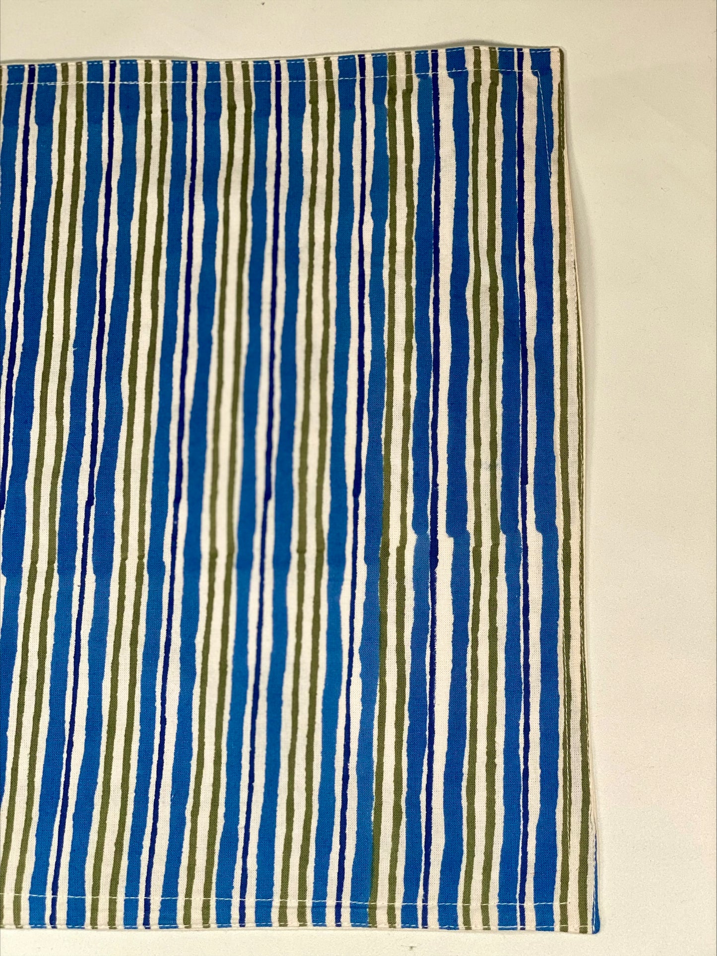 Hand block printed blue reversible placemats
